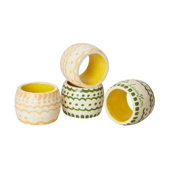 Easter Ring in Wood servettring 4-pack, Green