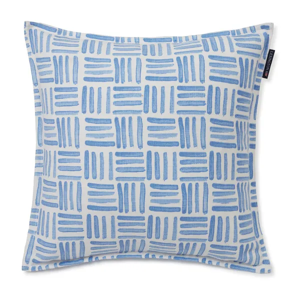 Graphic Printed Cotton Canvas kuddfodral 50x50 cm, Blue