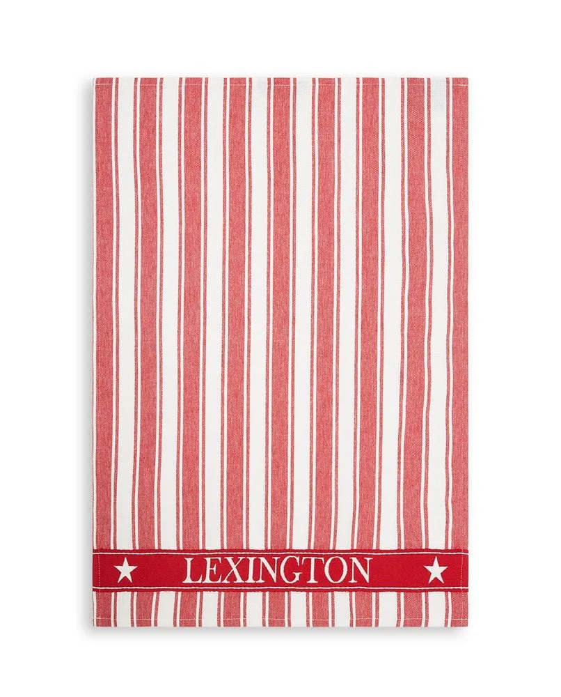 Lexington Icons Striped køkkenhåndklæde Waffle 50x70 cm Rød-hvid