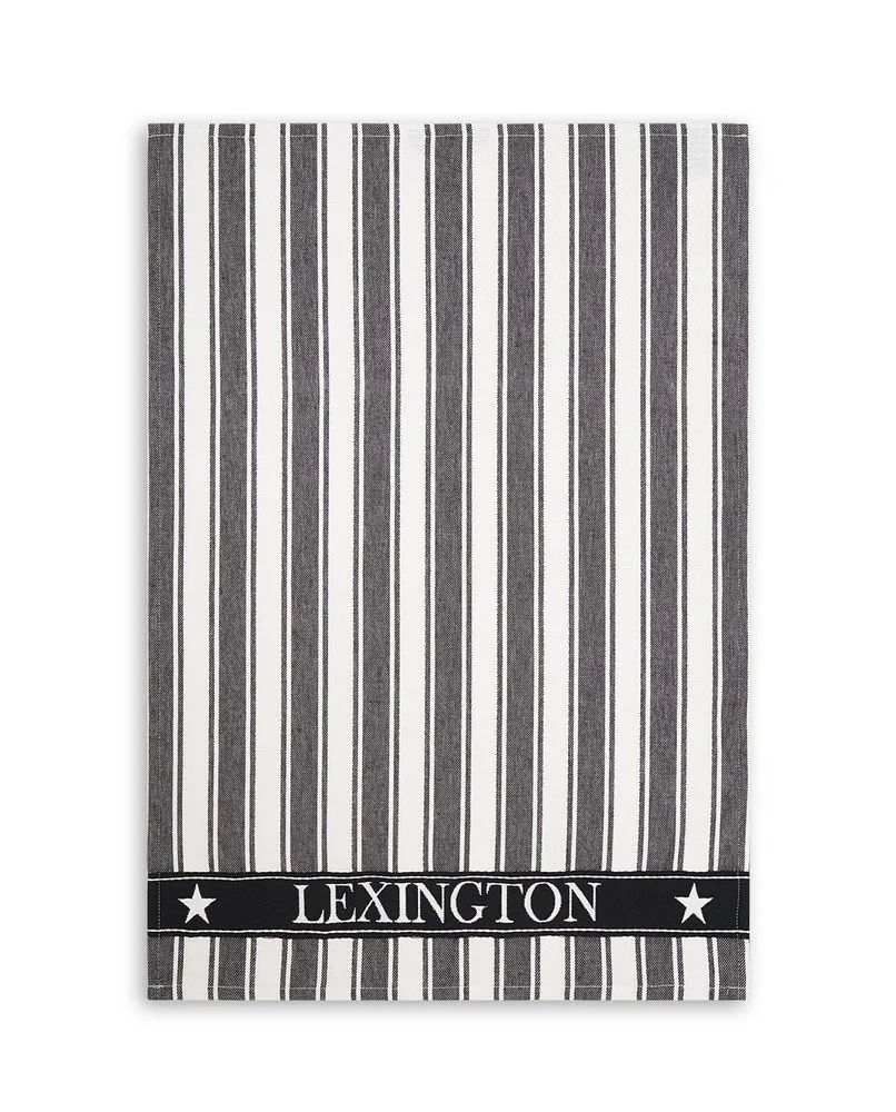 Lexington Icons Striped køkkenhåndklæde Waffle 50x70 cm Sort-hvid