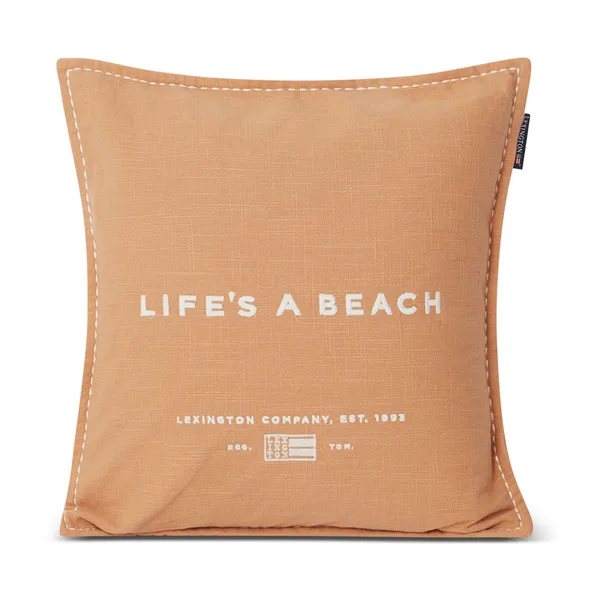 Life's A Beach Embroidered kuddfodral 50x50 cm, Beige