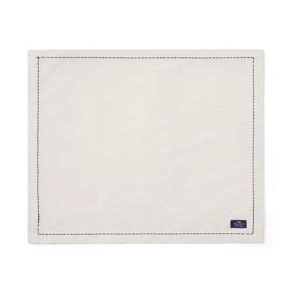Org Cotton Oxford bordstablett stitches 40x50 cm, Beige