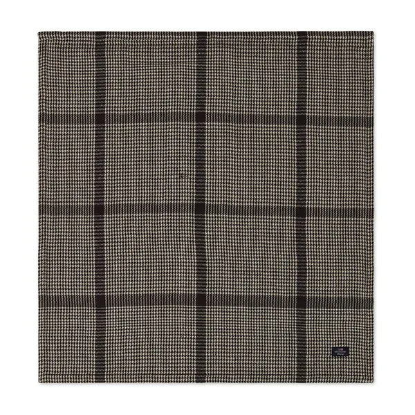 Pepita Check Cotton Linen tygservett 50x50 cm, Dark gray