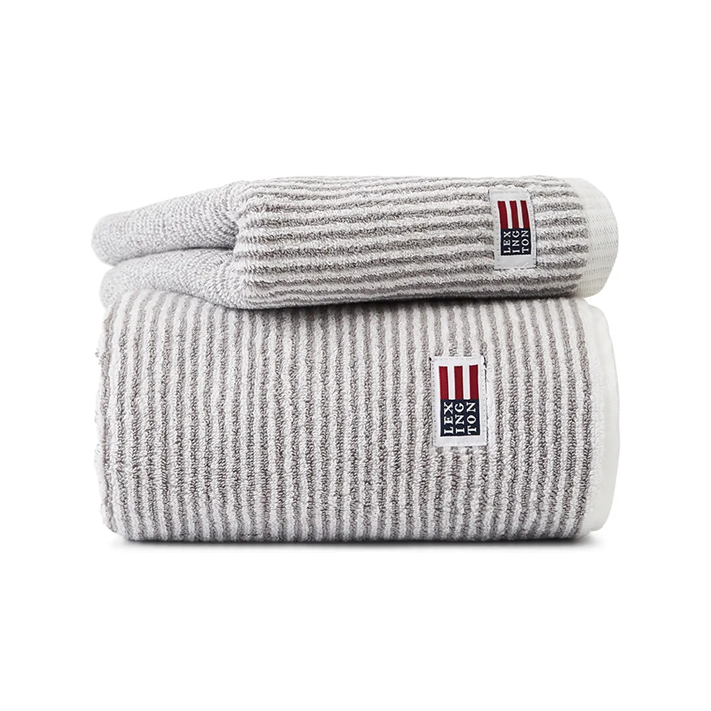 Lexington Serviette de bain Icons Original Striped cm White-gray