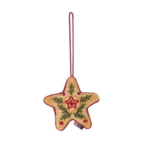 Star ekologisk sammetsbomull julhänge, Multi, 10x11x3 cm