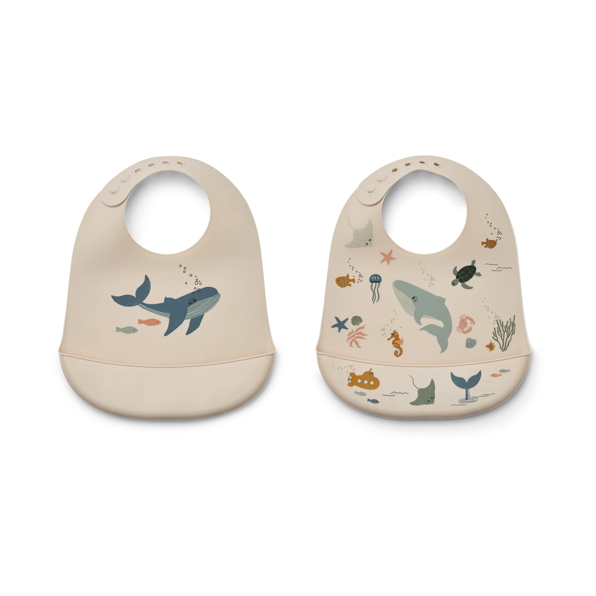 Liewood Bavoir en silicone Tilda Lot de 2 Sea creature-Sandy