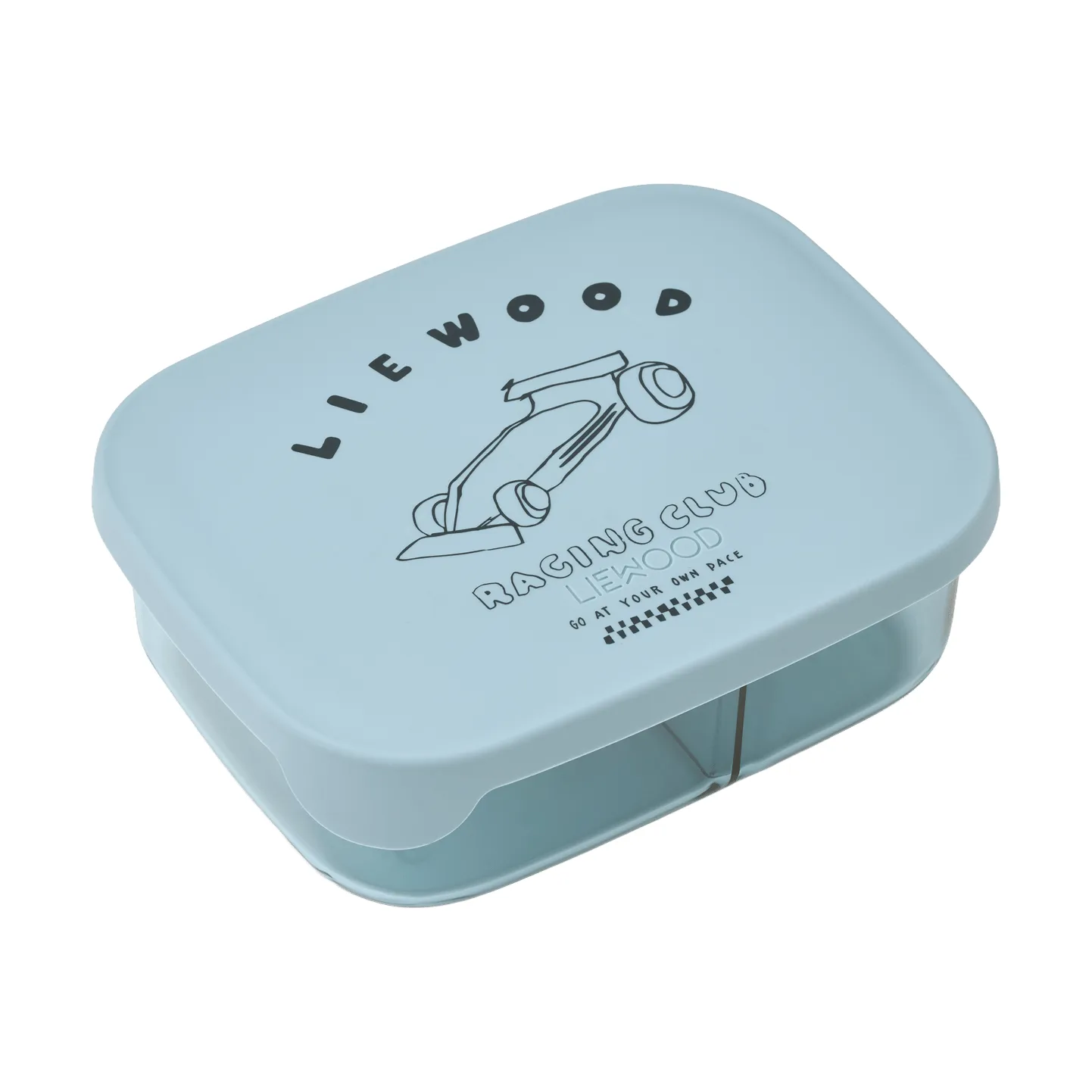 Liewood Boîte à lunch Arthur Tritan 13,5x17 cm Race cars-Beach blue