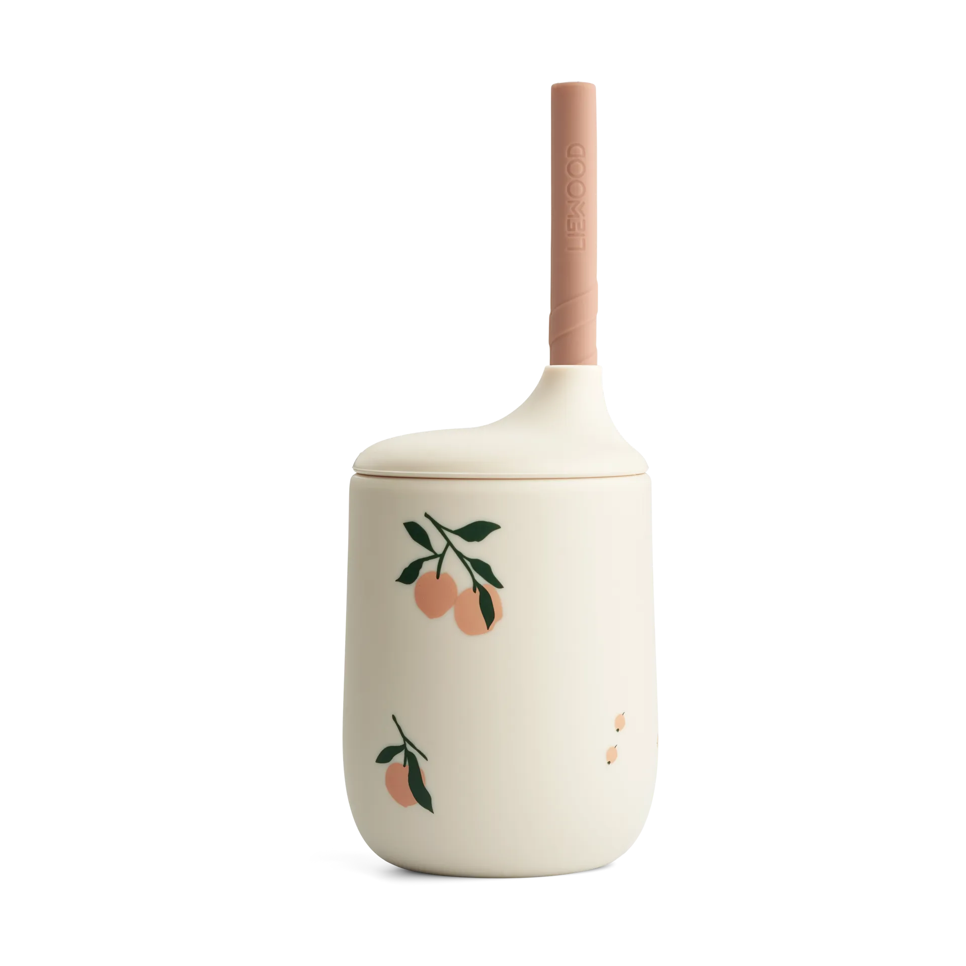 Liewood Ellis printed sippy cup tudkop med sugerør 23 cl Peach-Sea shell mix