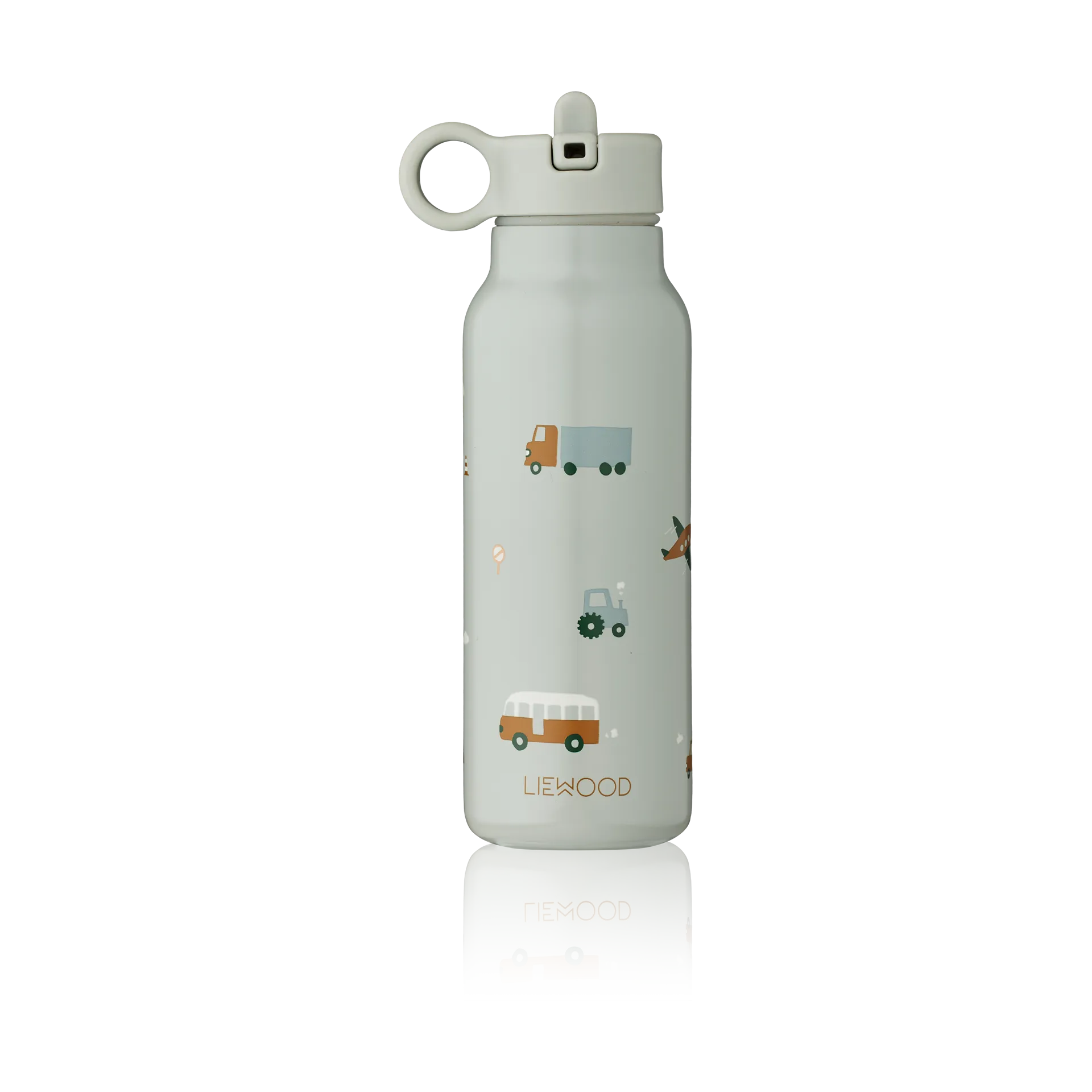 Liewood Falk Drikkeflaske - Rustfrit Stål - 350ml - Vehicles/Dove Blue Mix