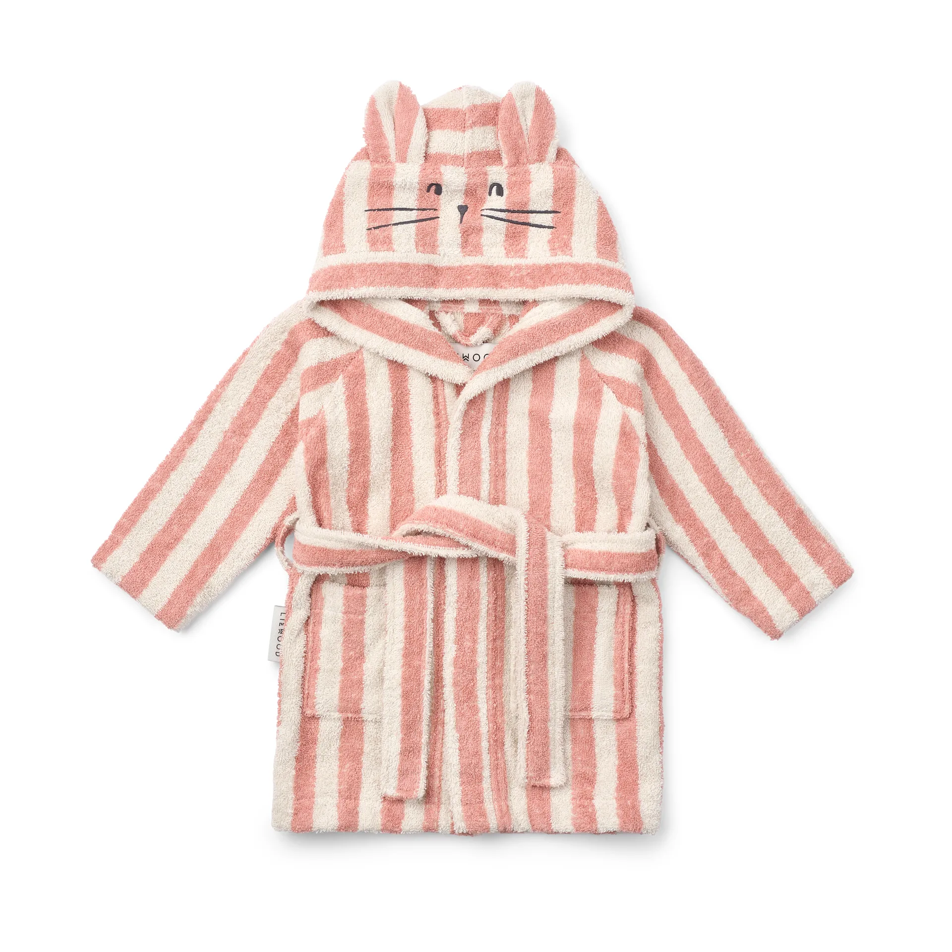 Liewood Lily badekåbe coral blush creme de la creme stripe 1-2 år