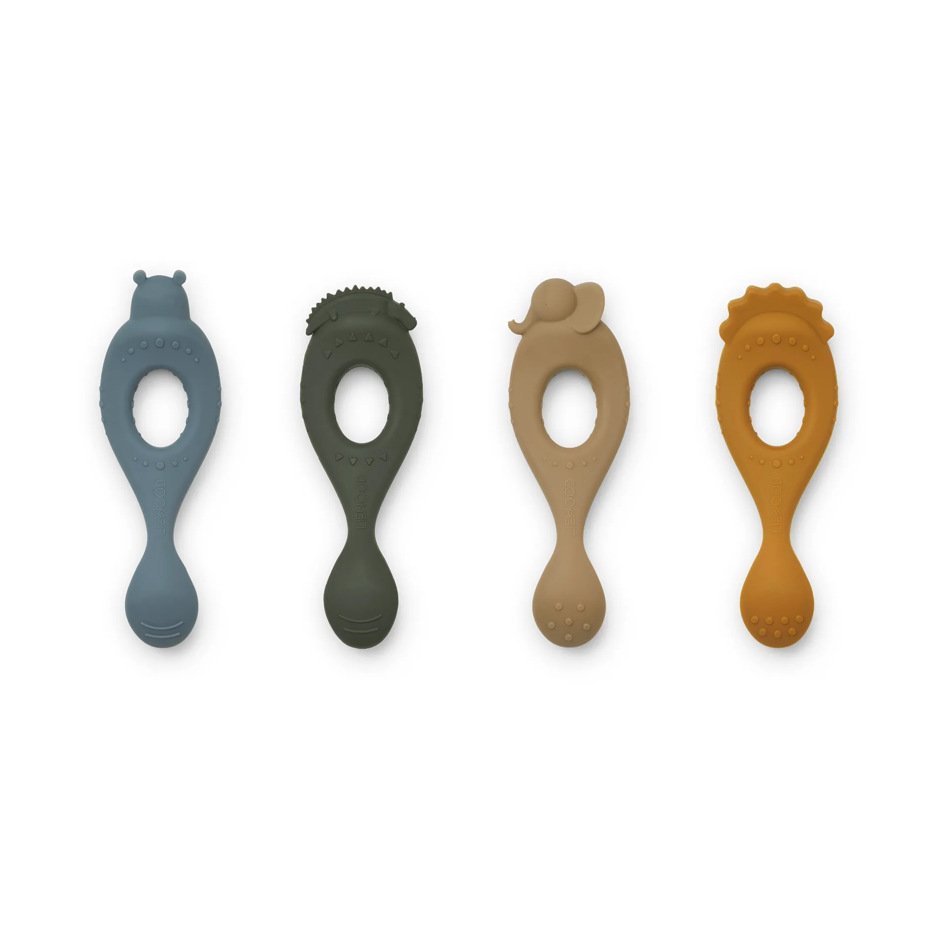 Liewood Liva Bløde Babyskeer - 4-pak - Silikone - Safari/Blue Multi Mix