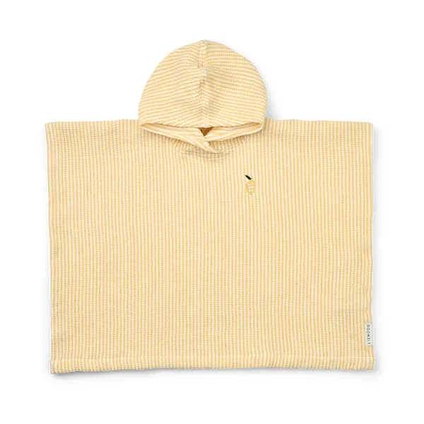 Paco badponcho lemon yellow creme de la creme stripe, 1-2 år