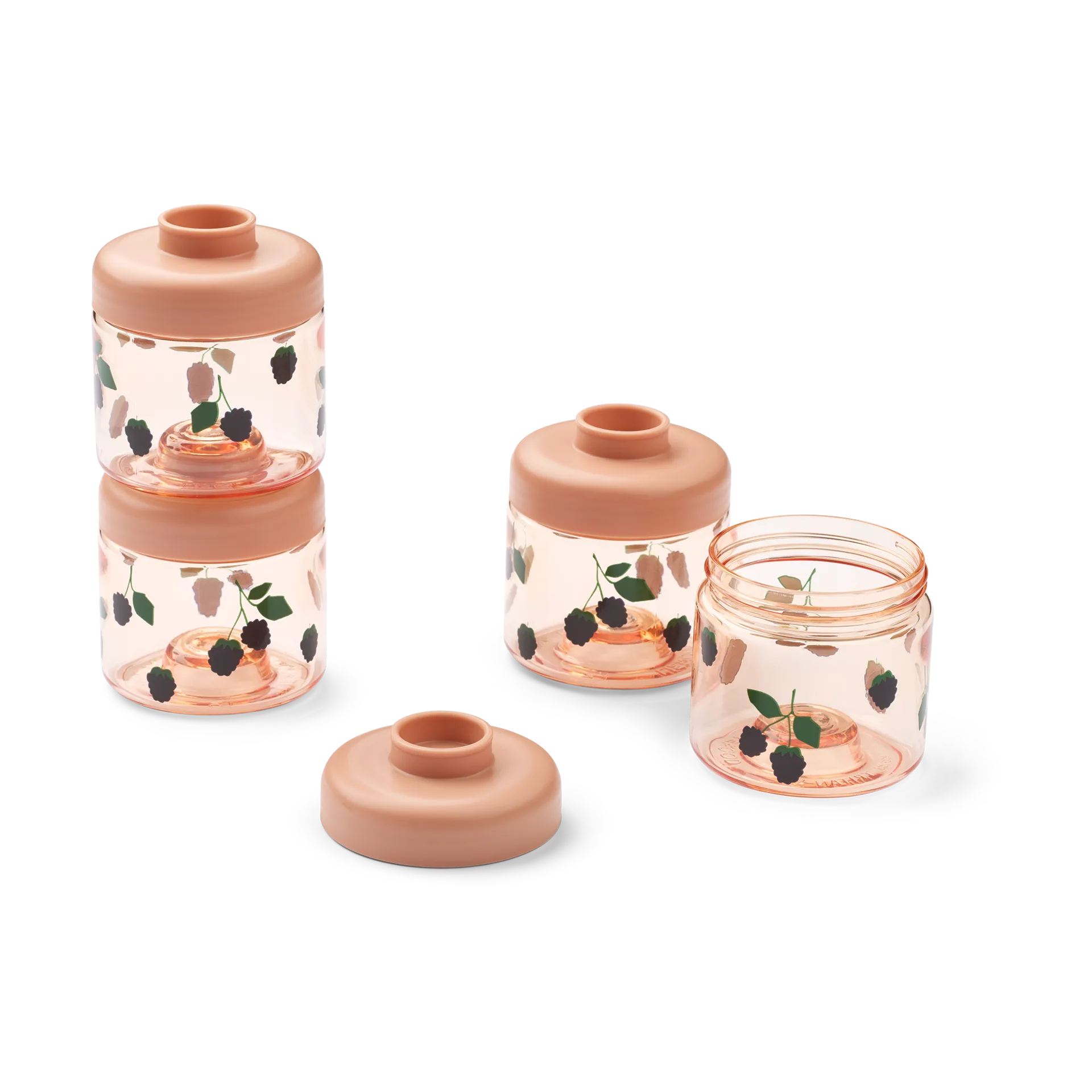 Liewood Pots pour aliments bébé Dominique 100 ml, 4 pièces Berry-Pale Tuscany