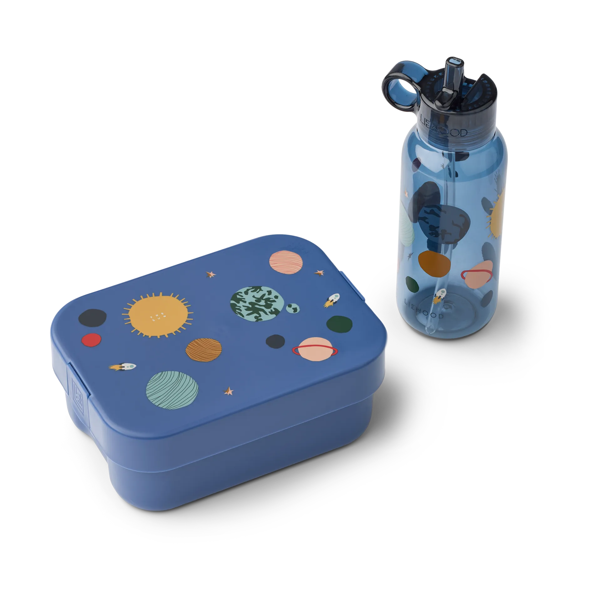 Liewood Set lunchbox imprimé Chelsey 2 pièces Universe-Classic navy