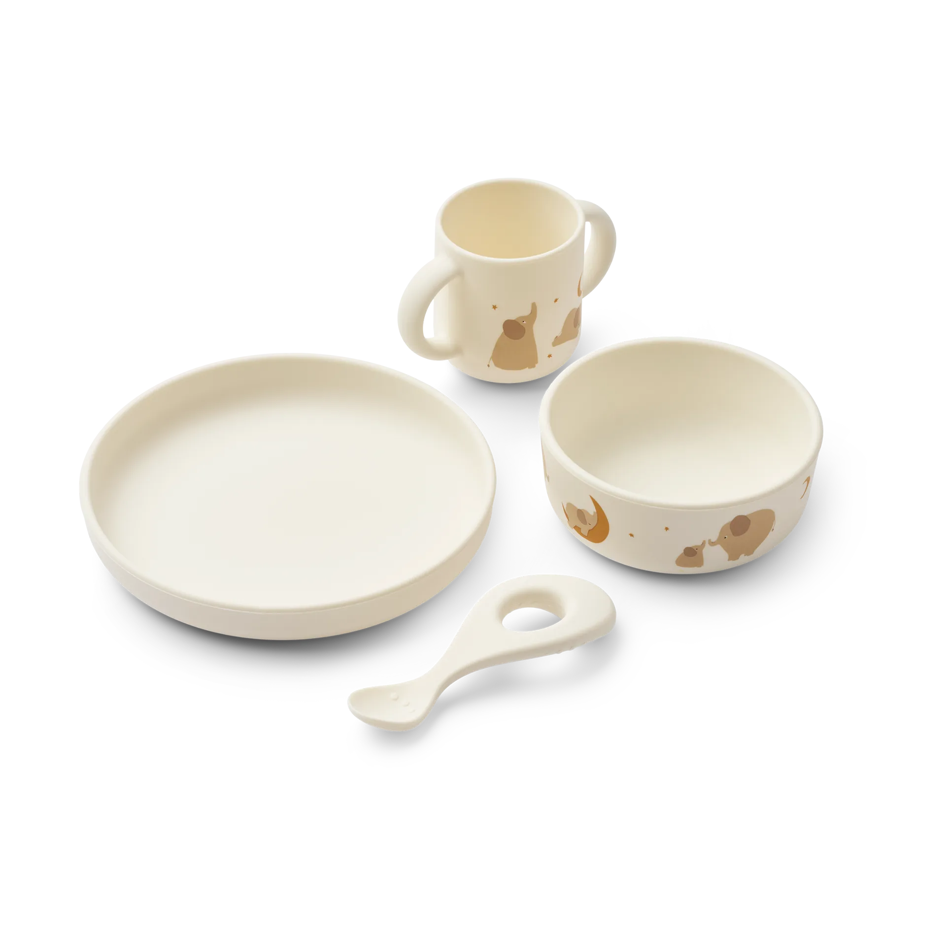 Liewood Vivi printed servisset 4 delar Elephant-Creme de la creme
