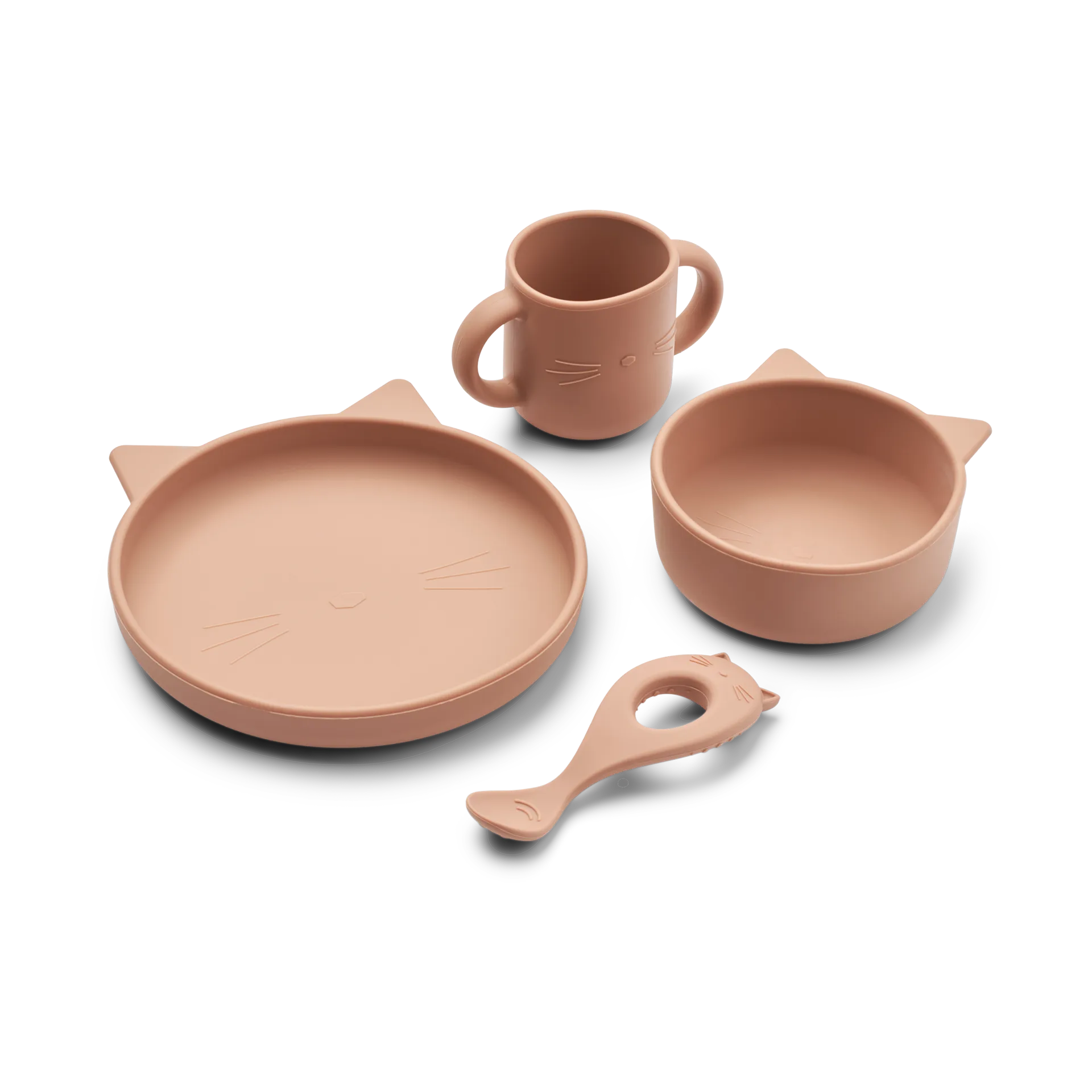 Liewood Vivi servisset silikon 4 delar Cat dark rose