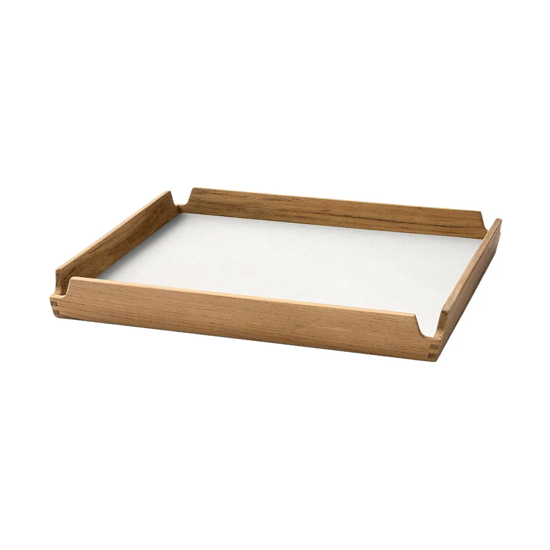 LIND DNA Airy teakbakke square s Nupo pure white