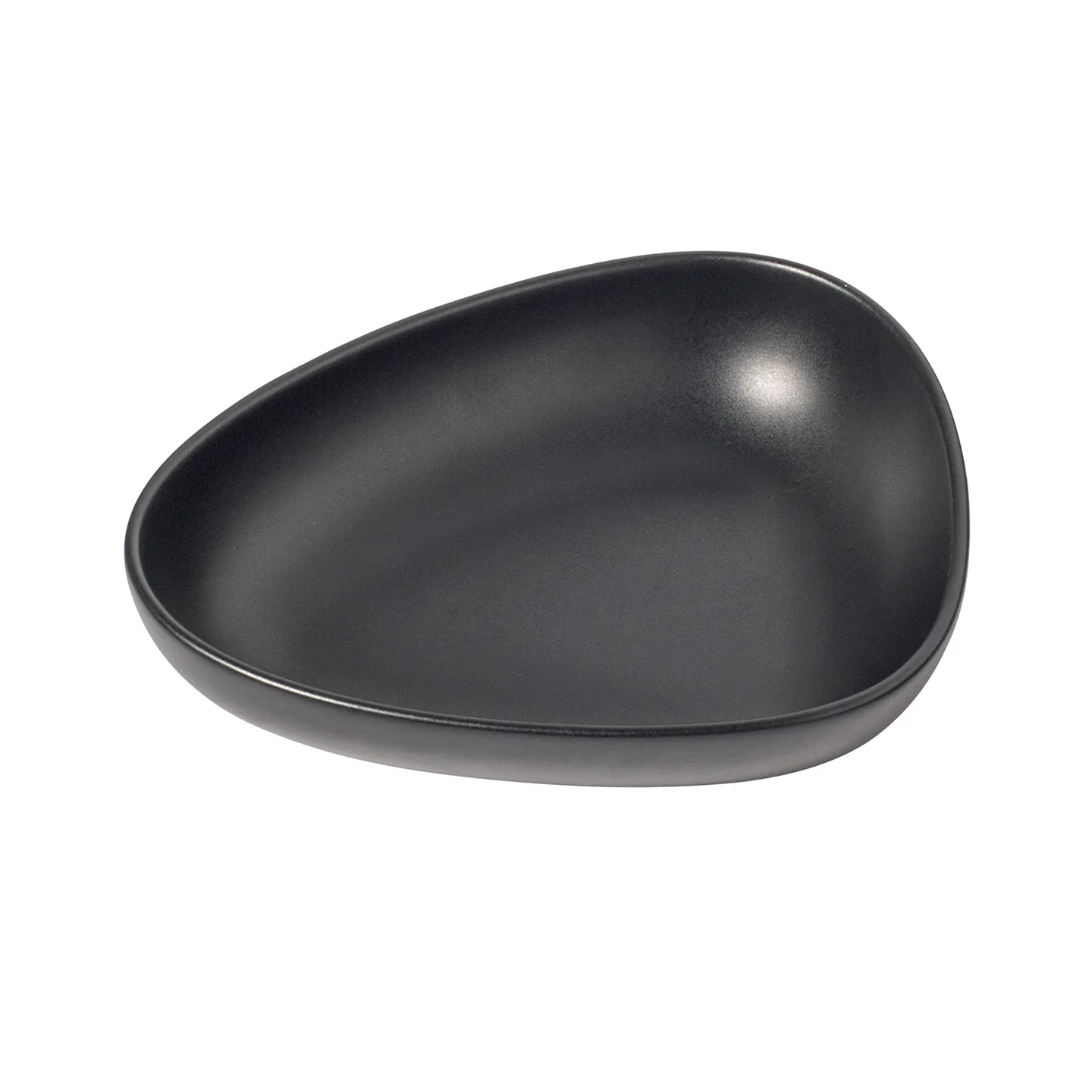 LIND DNA Curve Stoneware diep bord 19x22 cm Black