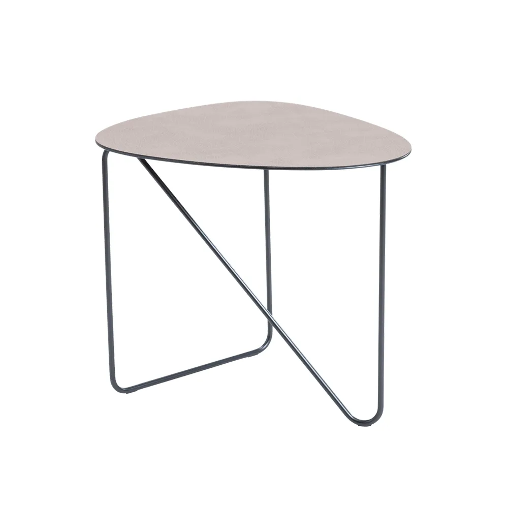 LIND DNA Table basse Curve cuir warm grey, bull, m