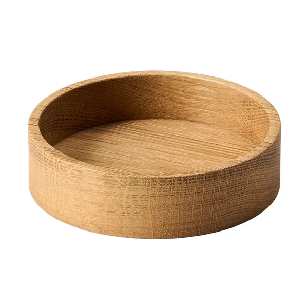 Wood Box förvaring till glasunderlägg, Nature-oak, circle, S