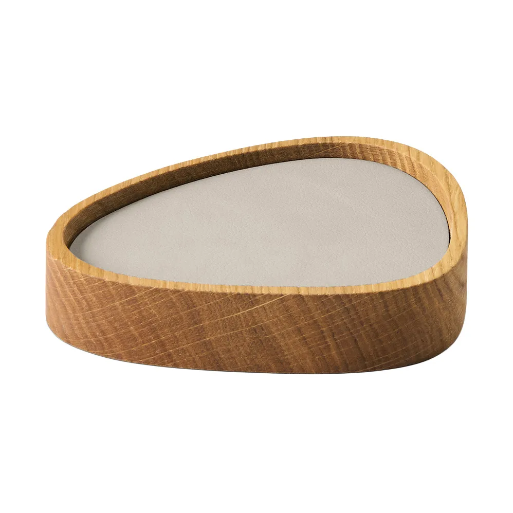 LIND DNA Wood Box glasbrikker sæt Nature-oak, curve, S, Nupo oyster white, 9 dele