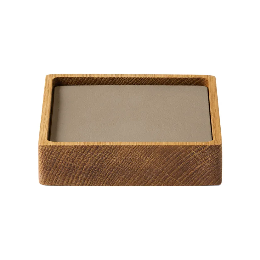 LIND DNA Wood Box glasbrikker sæt Nature-oak, square, S, Nupo clay brown, 9 dele