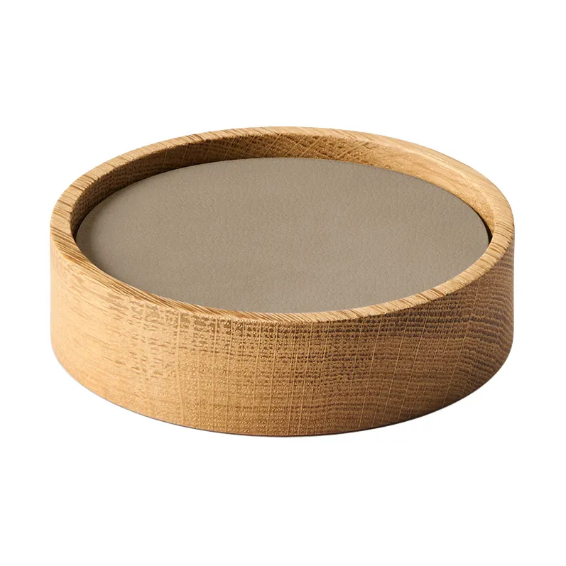 LIND DNA Wood Box glasunderl&auml;gg set Nature-oak, circle, S, Nupo clay brown, 9 delar