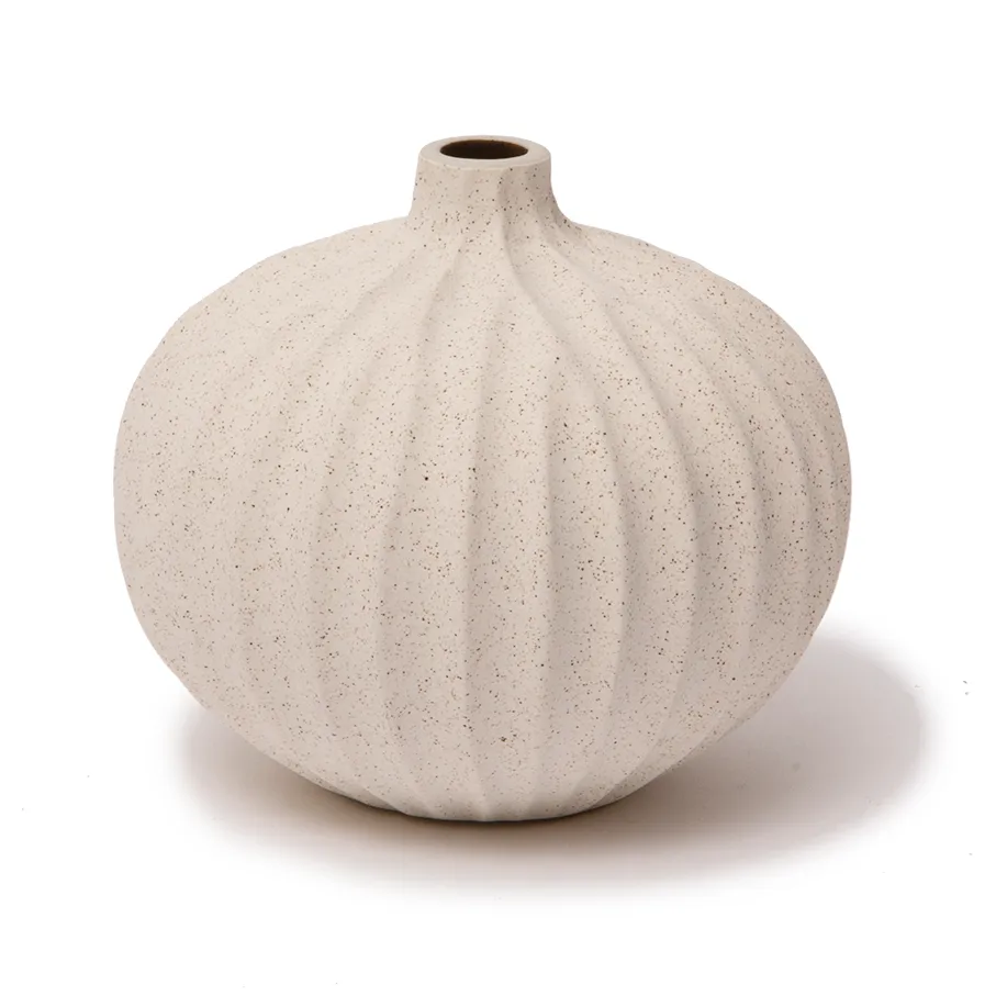Lindform Vase Bari Sand white light deep line, S
