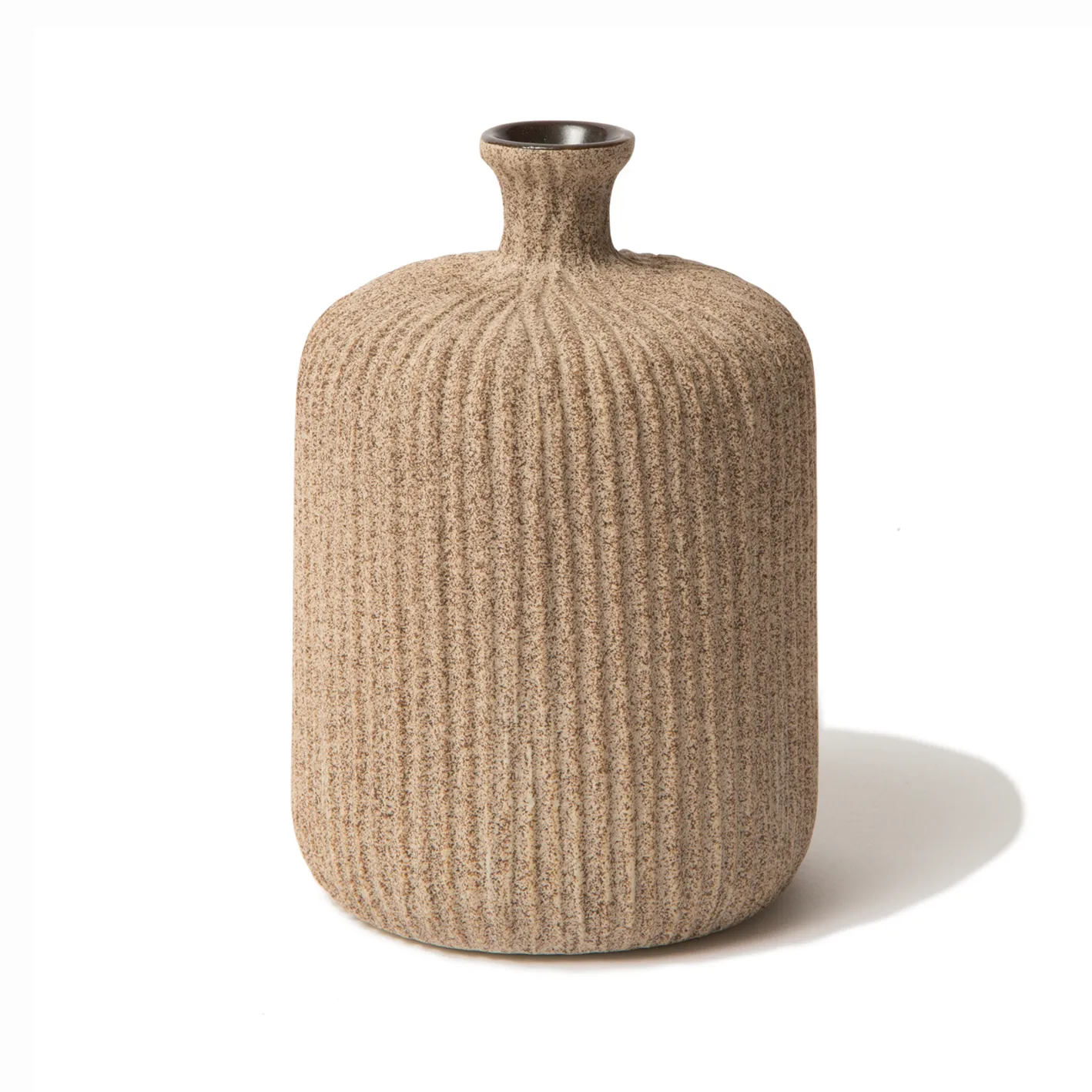 Lindform Vase Bottle Sand medium stripe, medium