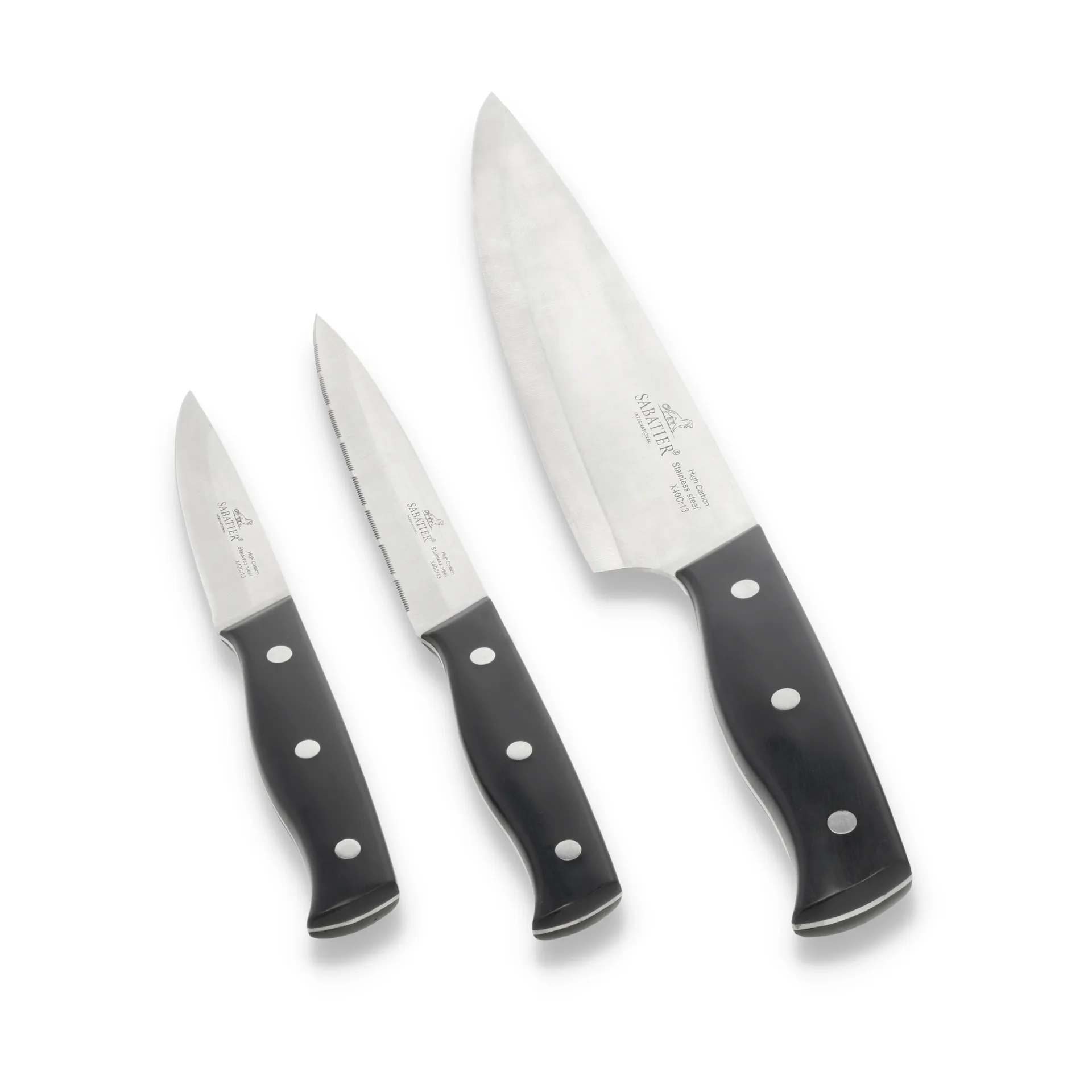 Lion Sabatier - International Austral Knivsæt 3 dele Stål/Sort