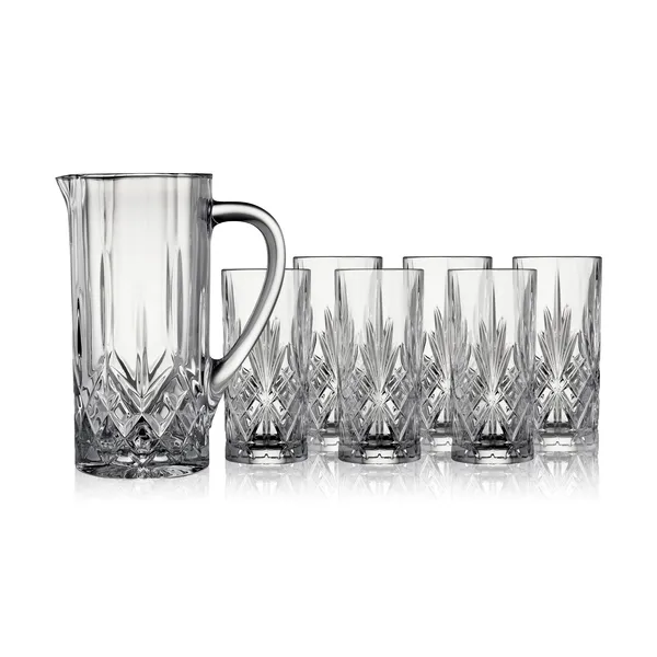 Melodia kanna och highballglas 7 delar, Kristall