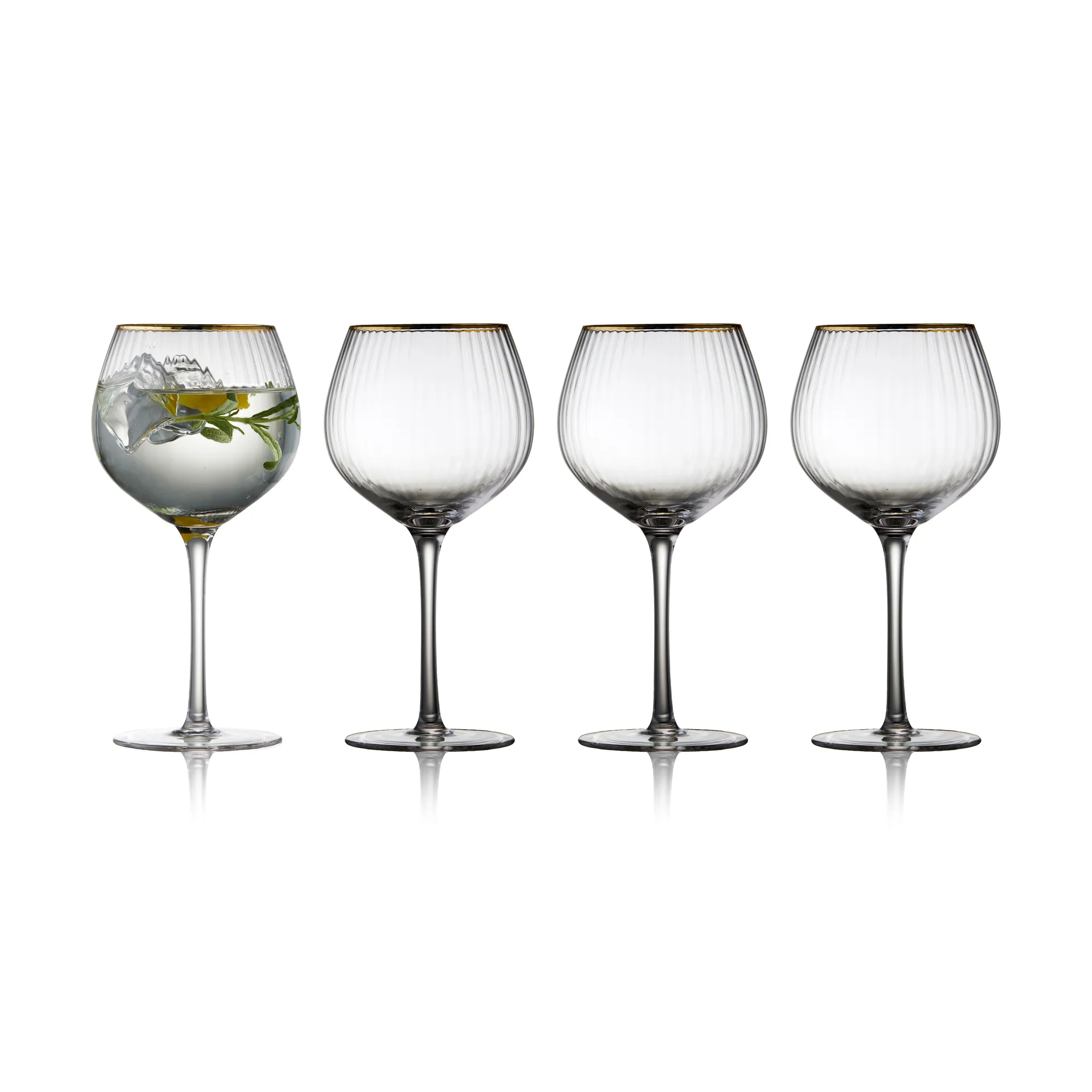 Lyngby Glas Palermo Gold gin & tonicglas 65 cl 4-pak Klar/Guld