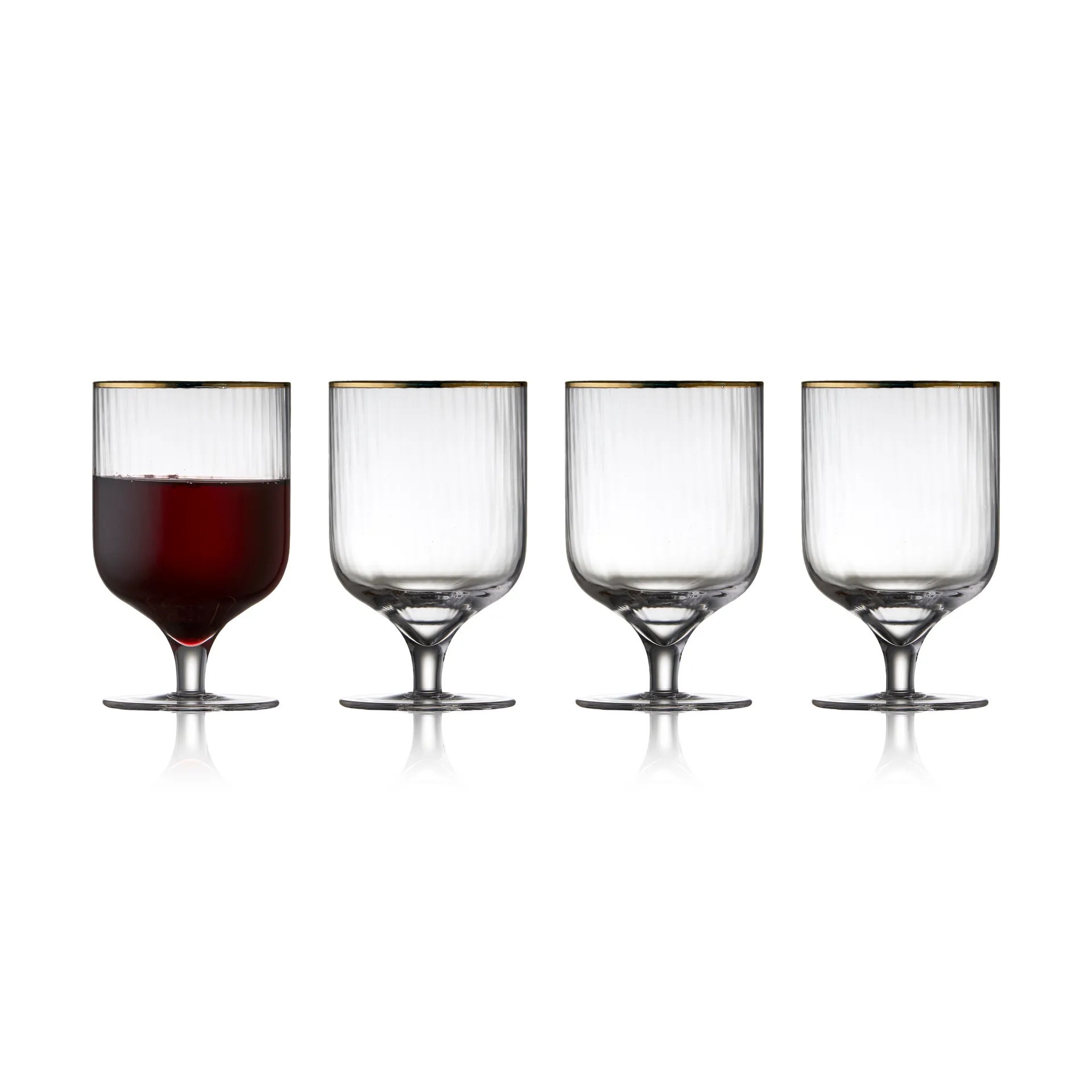Lyngby Glas Palermo Gold vinglas 30 cl 4-pak Klar/Guld