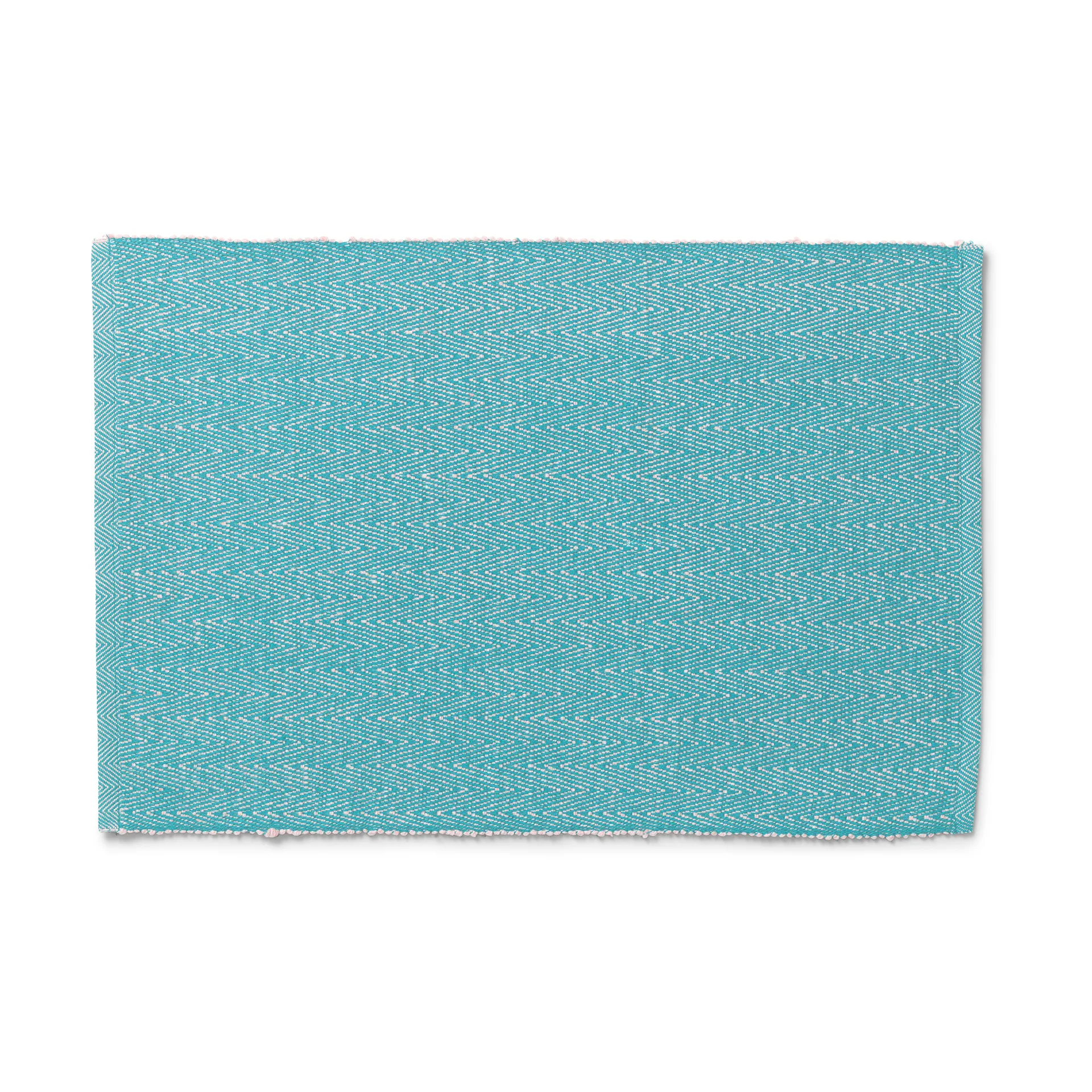 Lyngby Porcelæn - Herringbone Dækkeserviet 43x30 cm turkis blå
