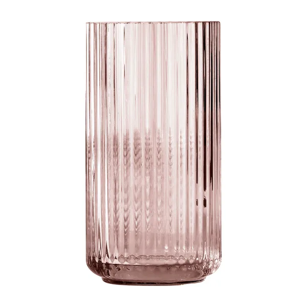 Lyngby vas glas burgundy, 20 cm