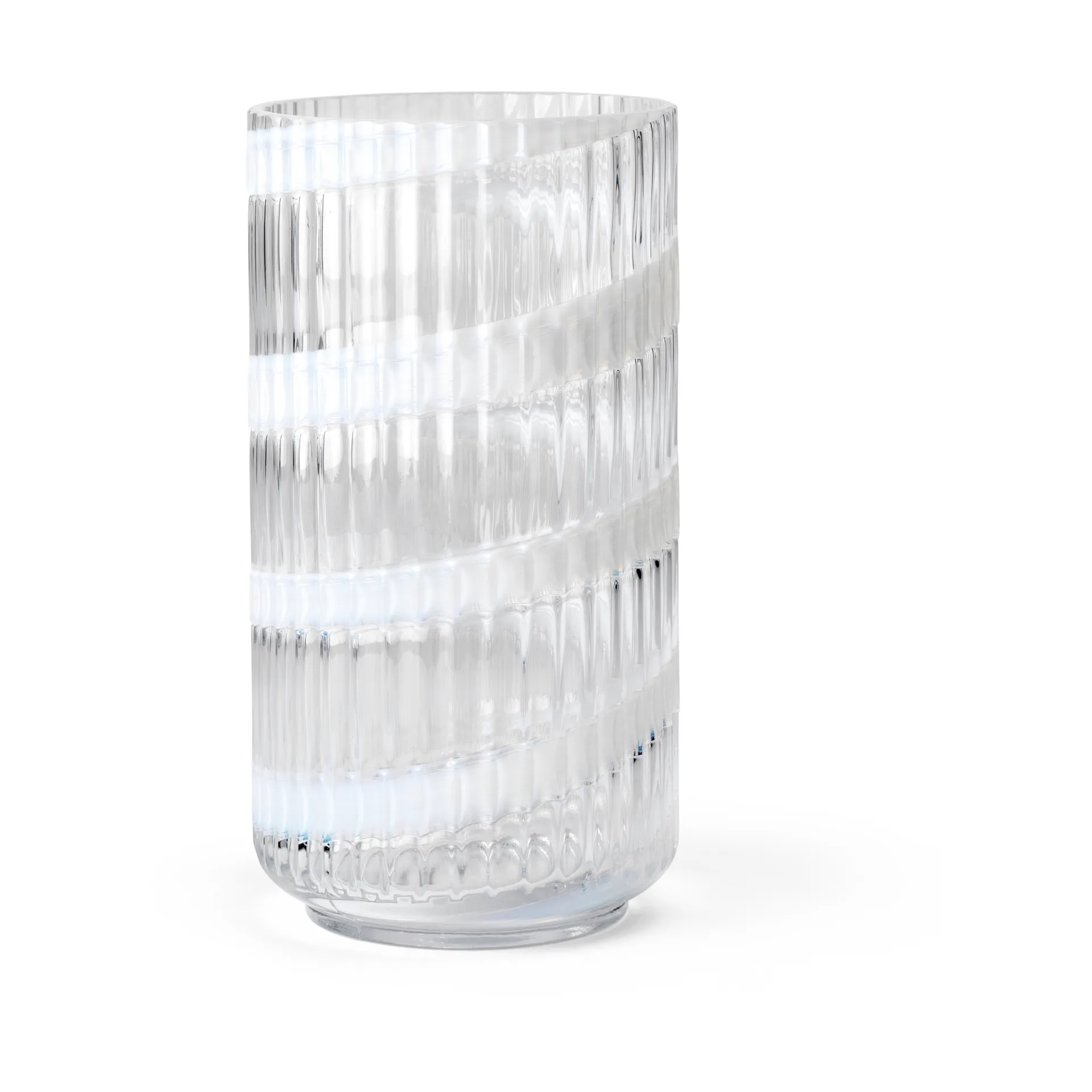 Lyngby Porcel&aelig;n Lyngby Vase White swirl, 20,5 cm