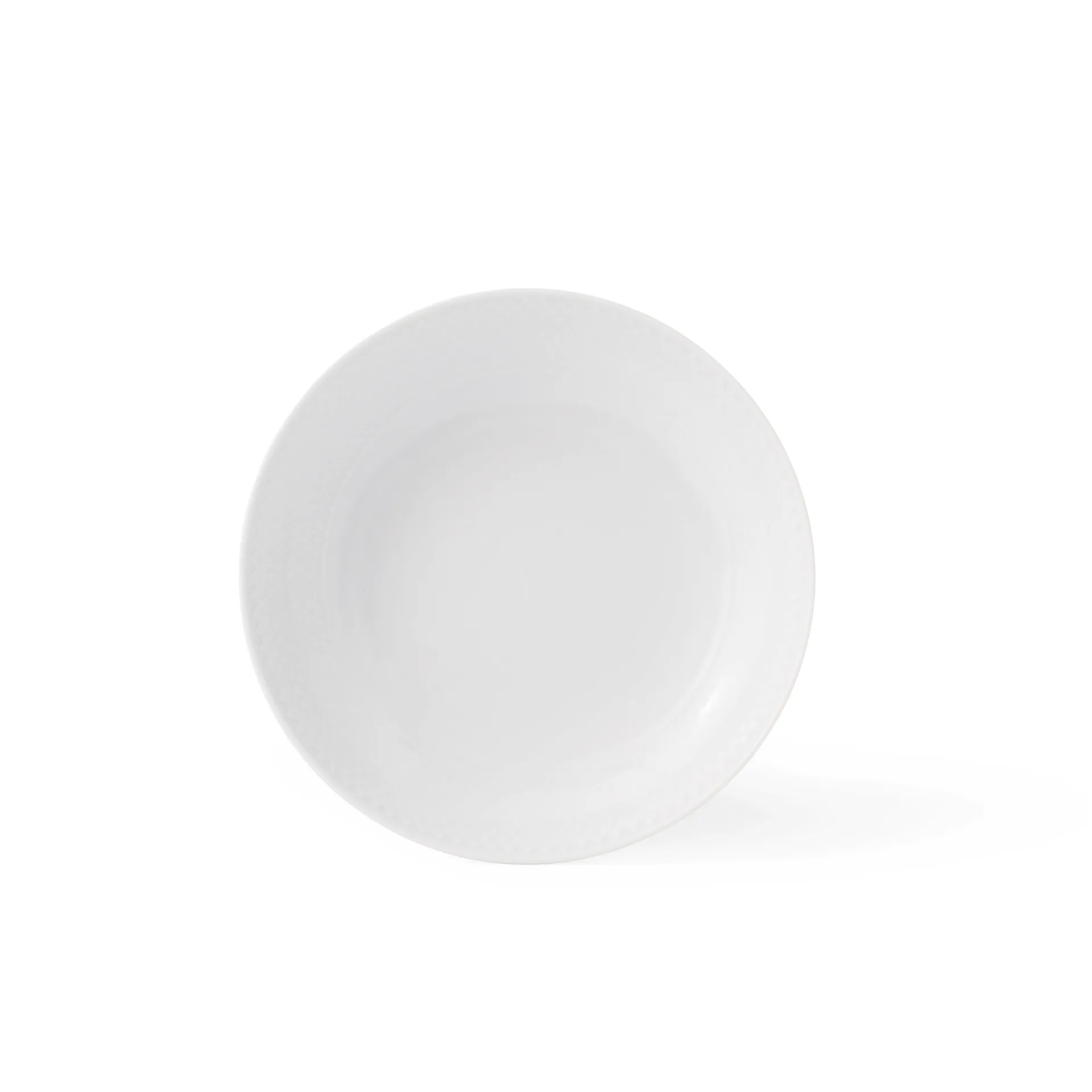 Lyngby Porcel&aelig;n Rhombe djup tallrik vit &Oslash; 20 cm