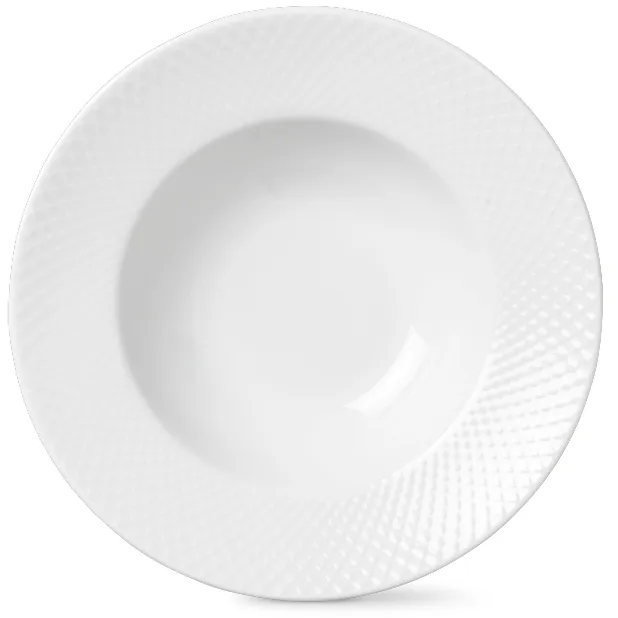 Lyngby Porcelæn - Rhombe Hvid Dybtallerken - 24,5 Cm