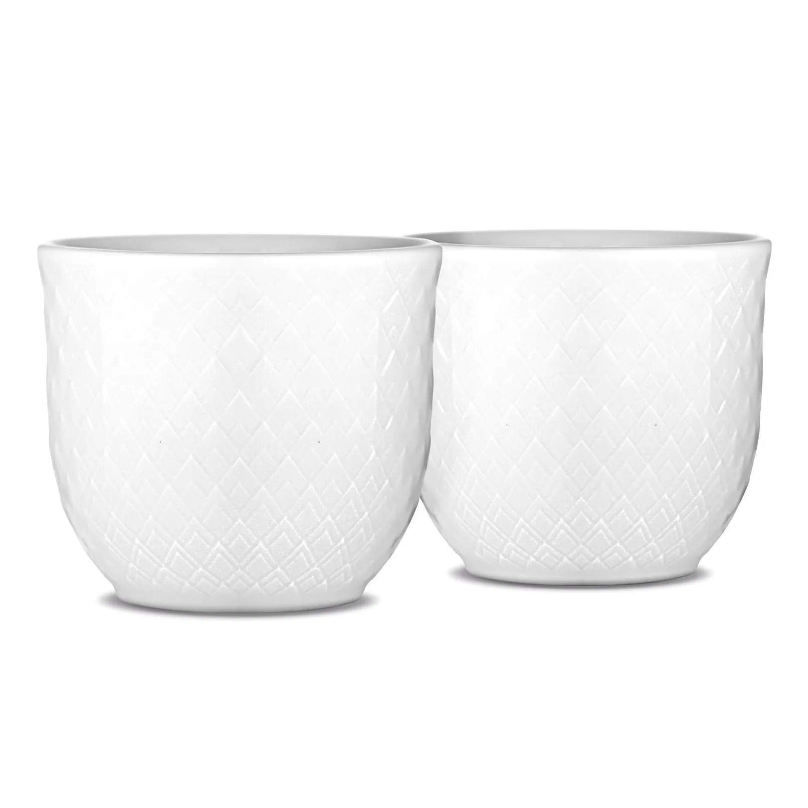 Lyngby Porcelæn - Rhombe Æggebæger Ø5 cm hvid porcelæn 2 stk