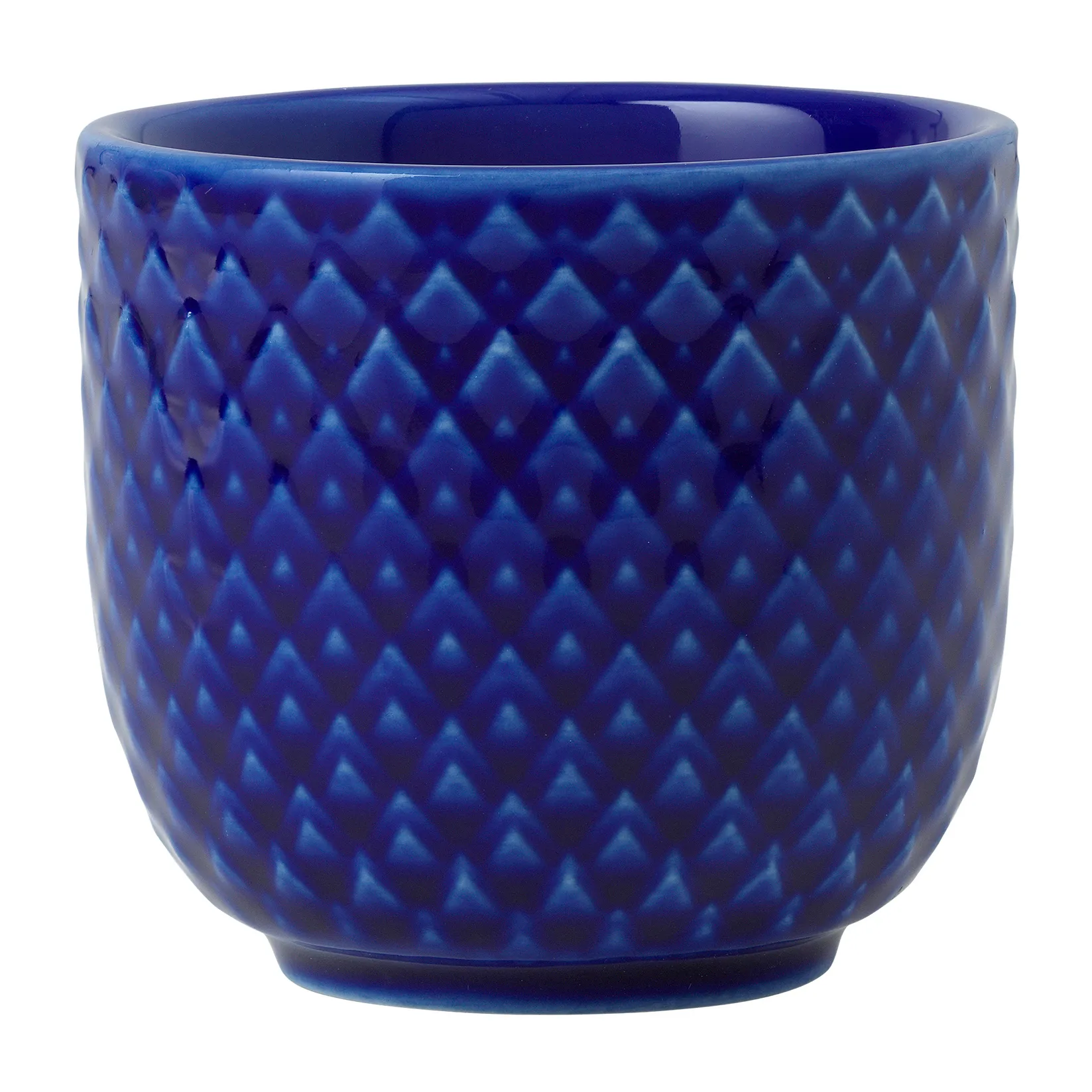 Lyngby Porcelæn - Rhombe Æggebæger, Ø 5 cm, mørk blå