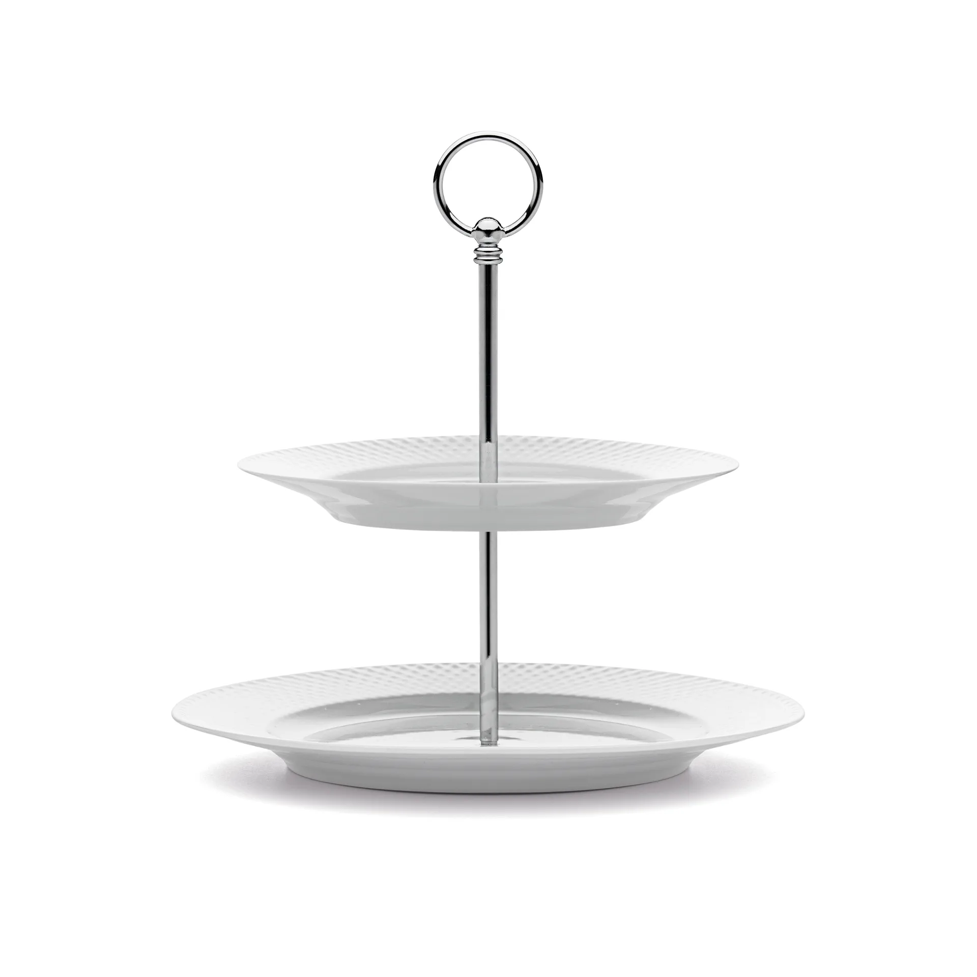 Lyngby Porcelæn - Rhombe Etagere Ø27 cm hvid porcelæn