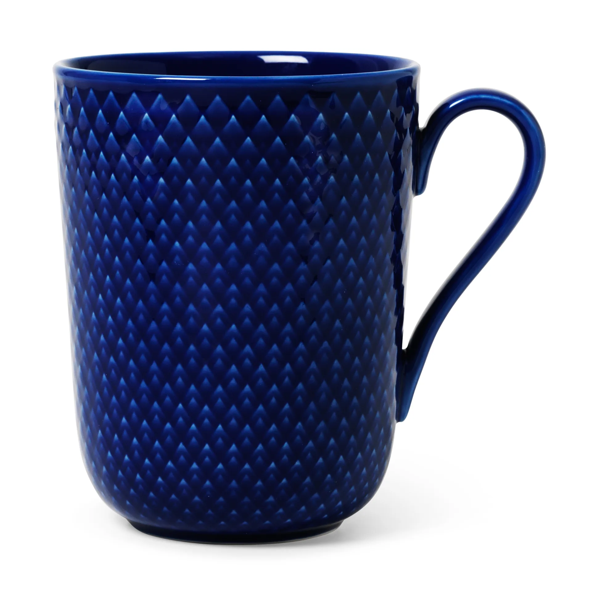Lyngby Porcelæn - Rhombe Color Krus med hank 33 cl mørk blå