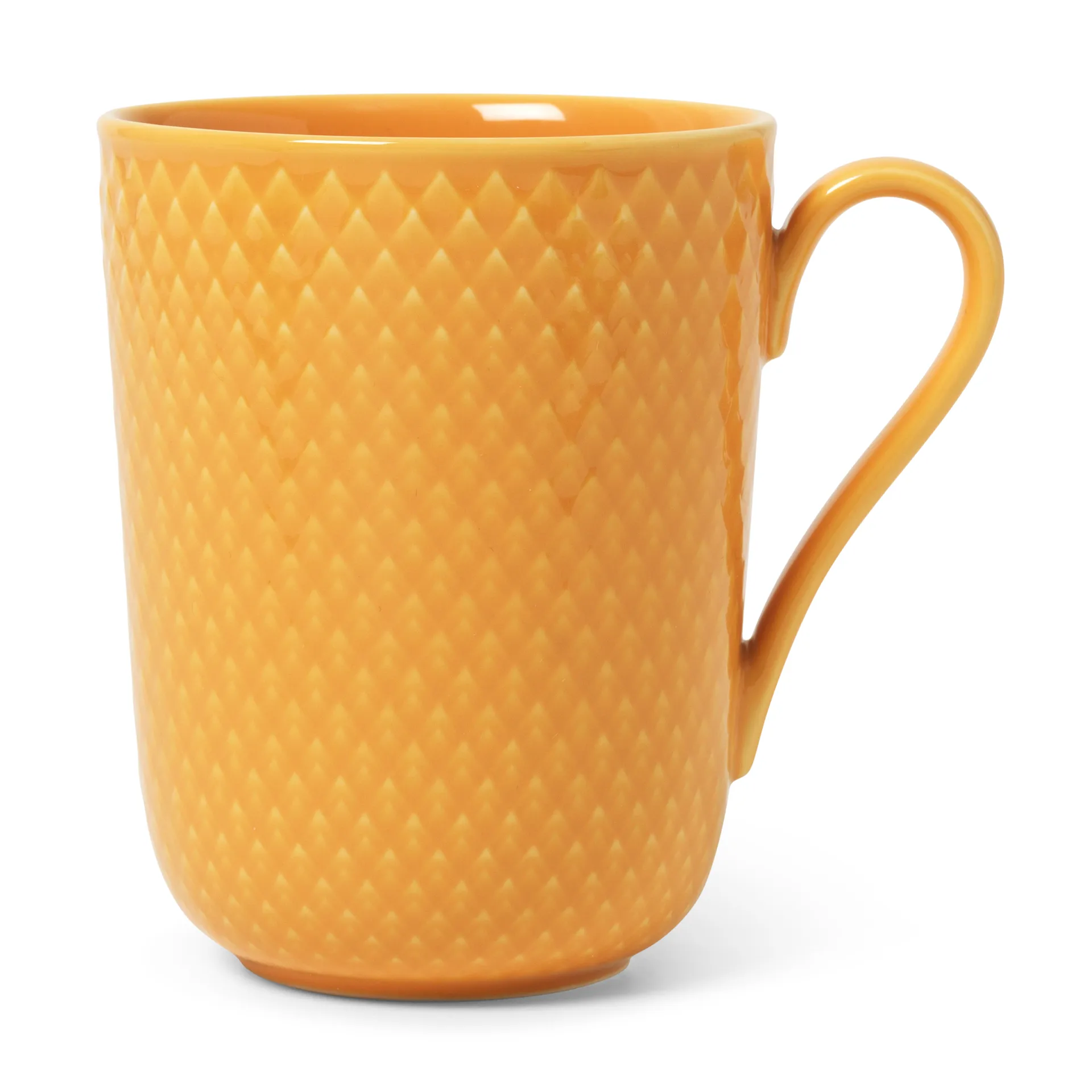 Lyngby Porcel&aelig;n Rhombe mugg med handtag 33 cl Gul