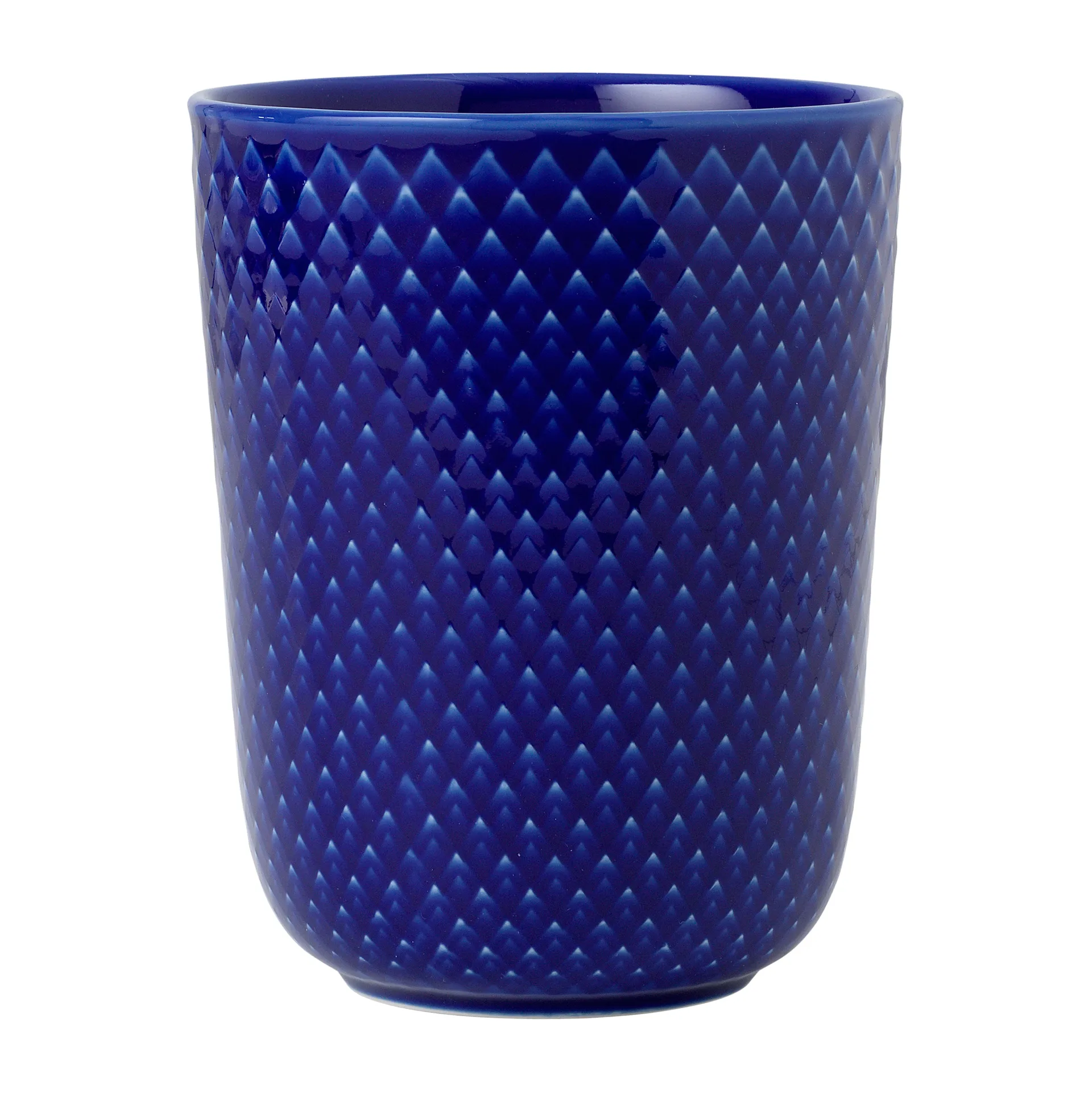 Lyngby Porcel&aelig;n Rhombe mugg utan &ouml;ra 33 cl M&ouml;rkbl&aring;