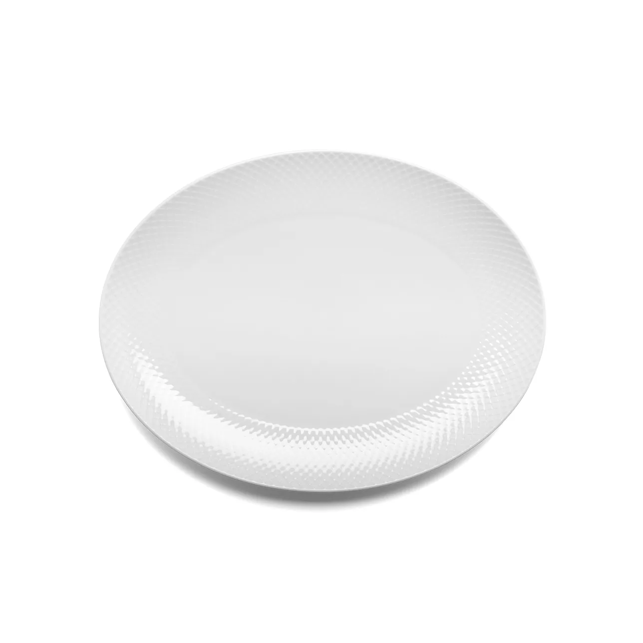 Lyngby Porcelæn - Rhombe Serveringsfad - 35 X 26,5 Cm - Hvid