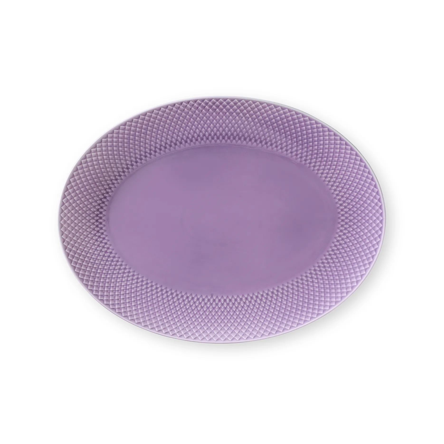 Lyngby Porcelæn - Rhombe Color Ovalt Serveringsfad 35x26,5 Cm - Lilla