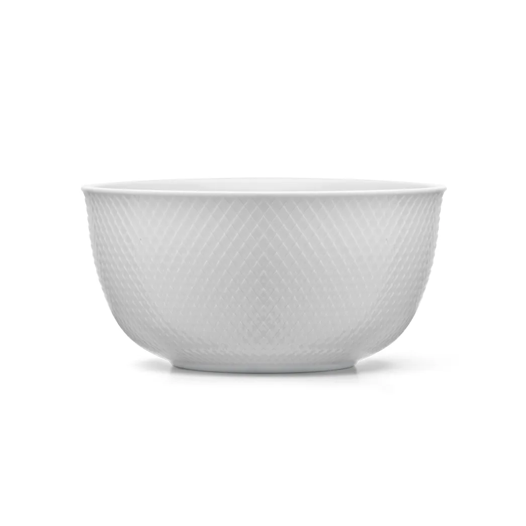 Lyngby Porcelæn - Rhombe Serveringsskål Ø22 cm hvid porcelæn
