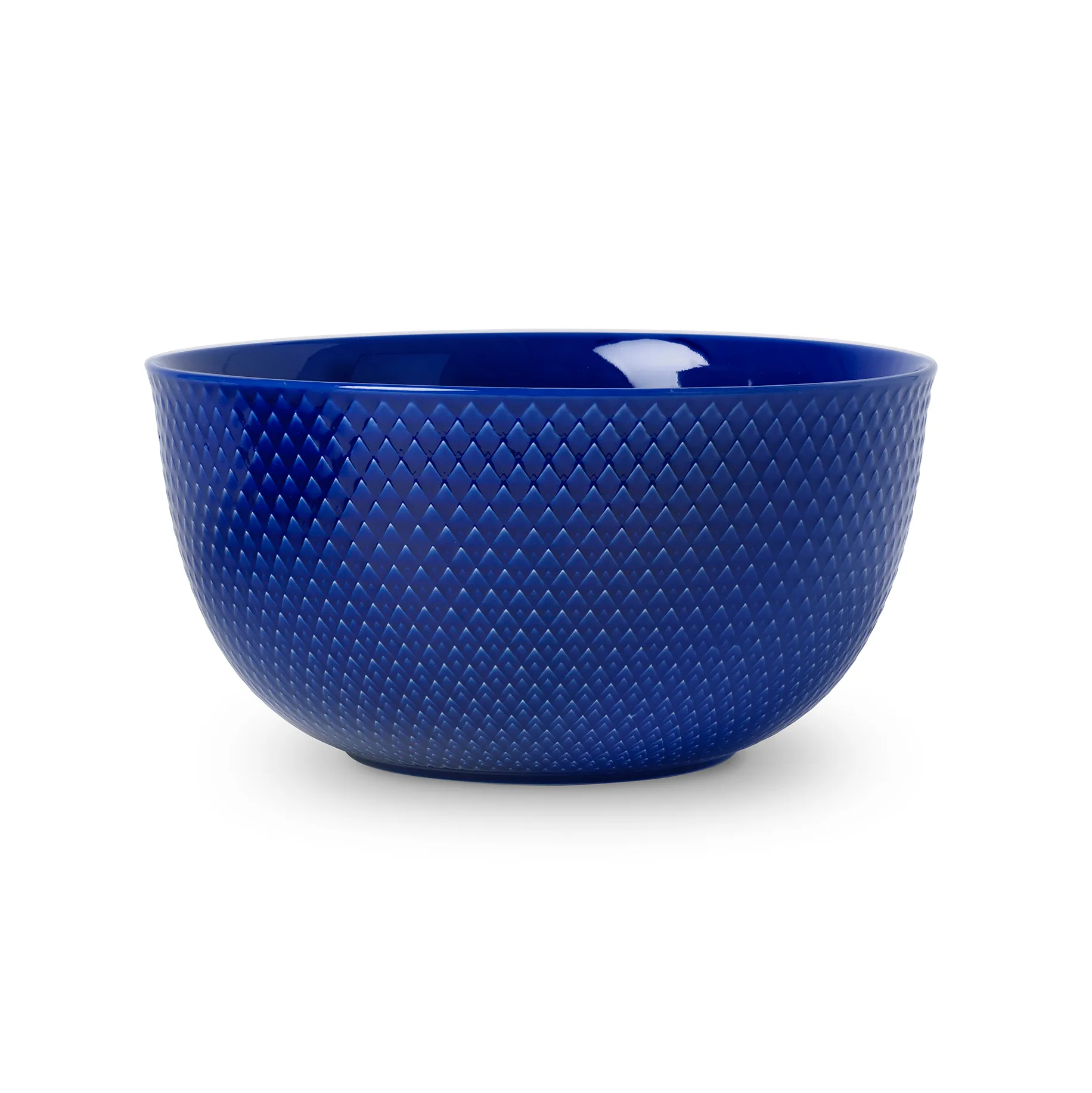 Lyngby Porcel&aelig;n Rhombe serveringssk&aring;l &Oslash;22 cm M&ouml;rkbl&aring;