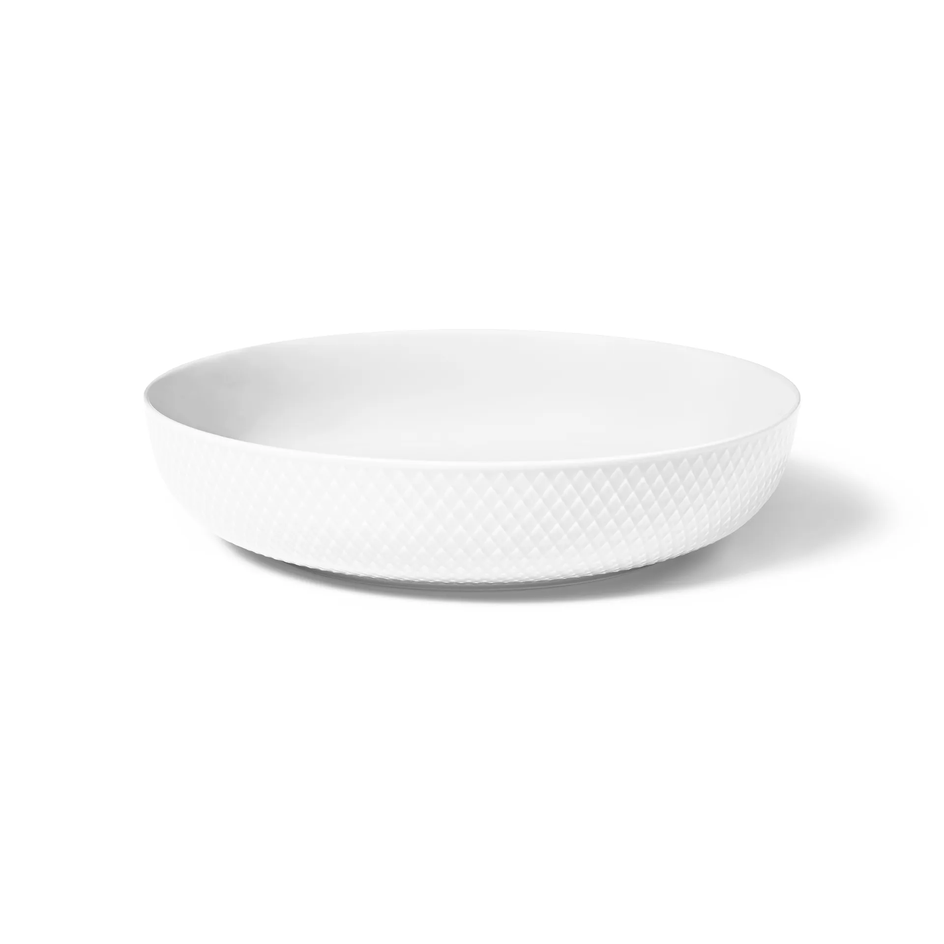 Lyngby Porcelæn - Rhombe Hvid Serveringsskål - 28,5 Cm
