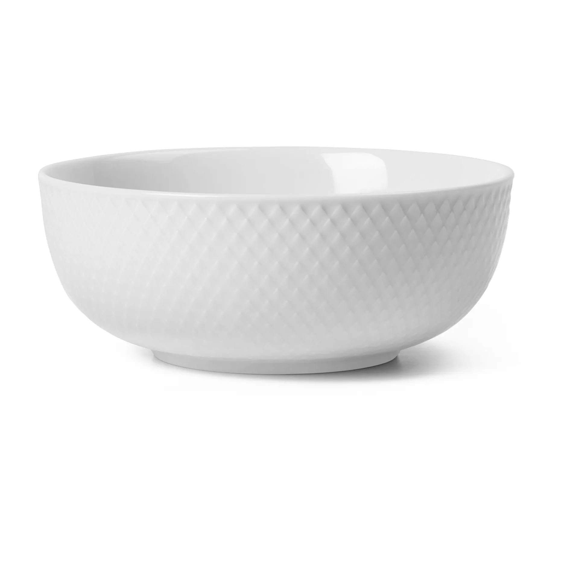 Lyngby Porcelæn - Rhombe Hvid Skål - 15,5 Cm